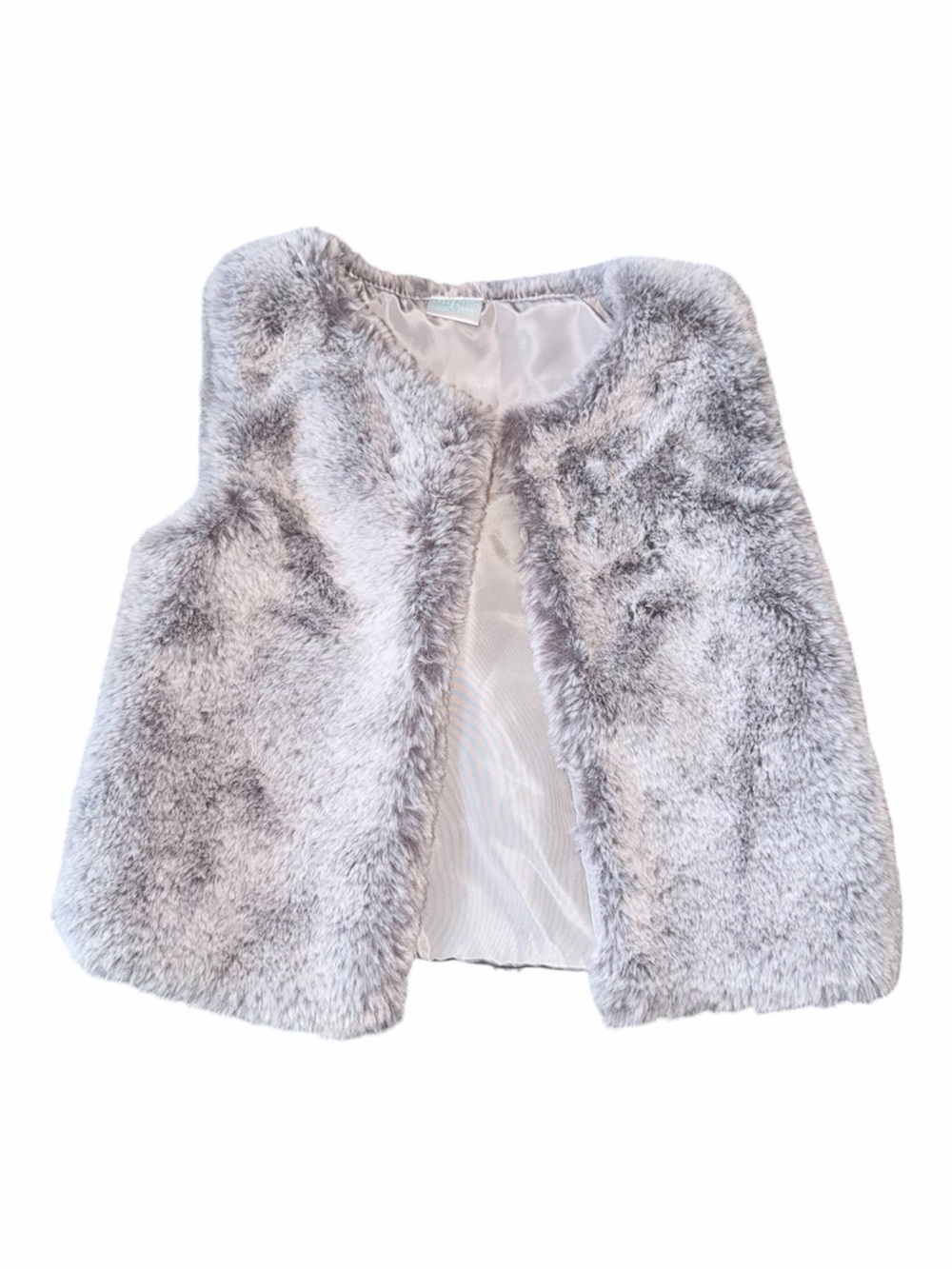 Edgehill Collection Faux Fur Vest Girls Grey 2T